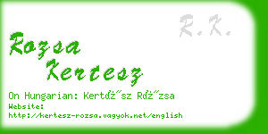 rozsa kertesz business card